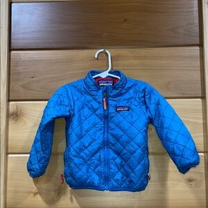 Patagonia Kids Bright Blue Quilted Puffer Jacket